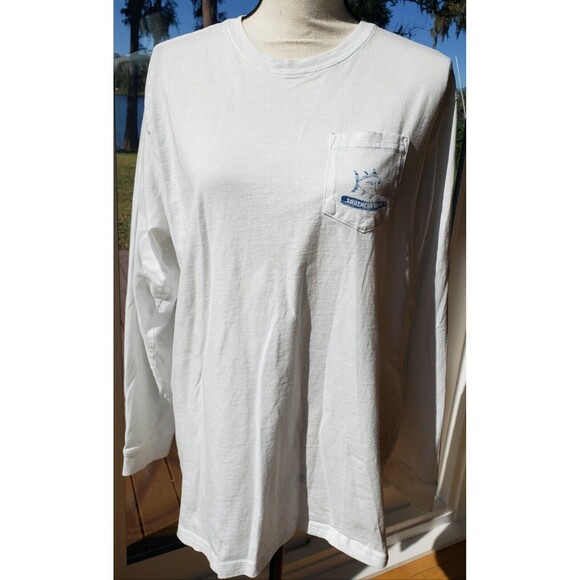 Southern Tide Sanibel White Long Sleeve Beach Women TShirt Sz Large 100% Cotton - Picture 2 of 12